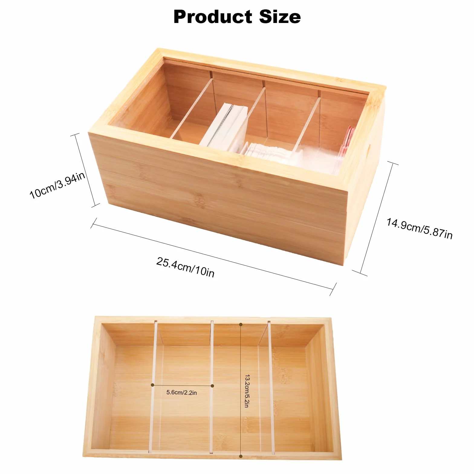 Portatarjetas de madera 4 compartimentos organizador oficina escuelas hogar