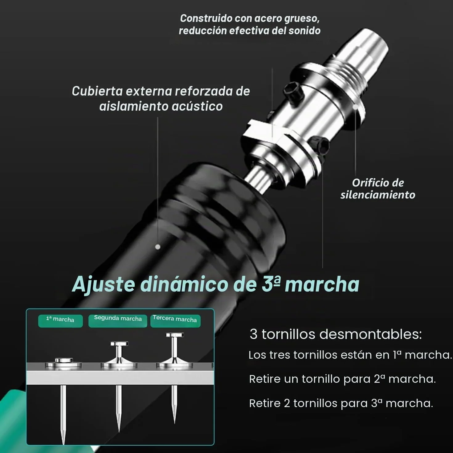 Pistola de Clavos para Hormigon Neumatica, Clavadora Hormigon, Nail Gun, Pistola de Impacto Clavos con 100 Clavos Redondos - para Acero y Concreto - Fácil de Usar