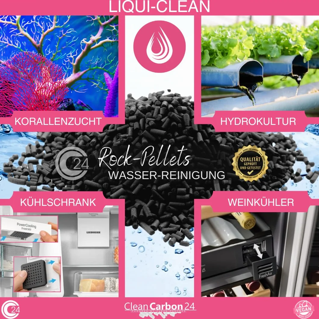 Carbón Activo en pellets Ø1,5 mm, 10 litros, Fabricado con hulla, Clase energética A