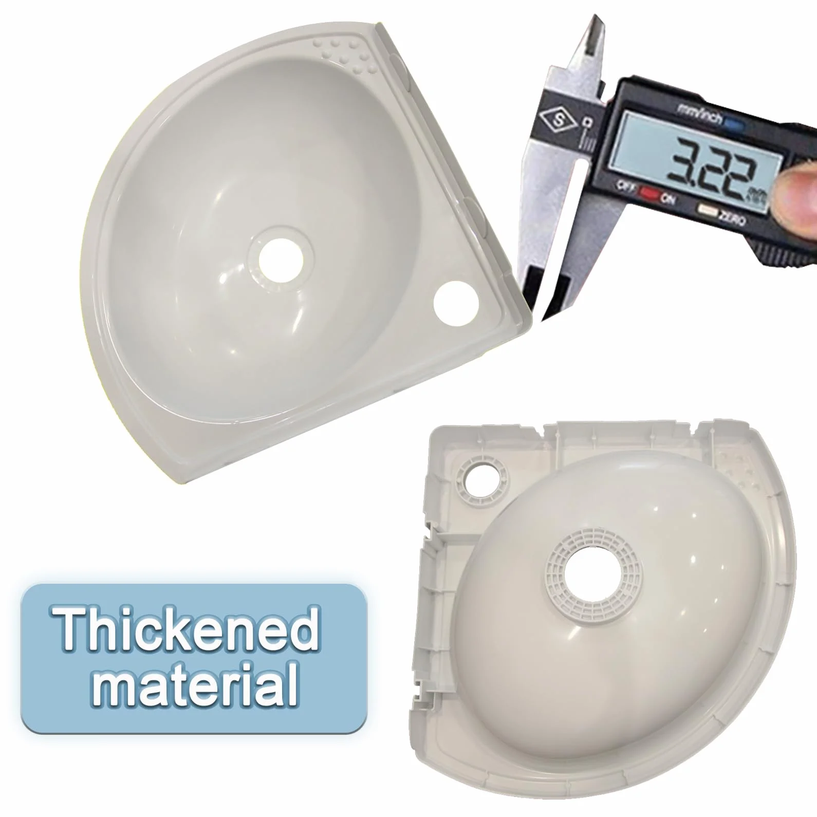 Lavabos de Esquina Pequeño Engrosado Lavabo de Montaje en Pared, Moderno Fregadero Compacto de Baño con Grifo, Fregadero de Cocina de Plástico, Mini Lavabo para Jardín Camping RV