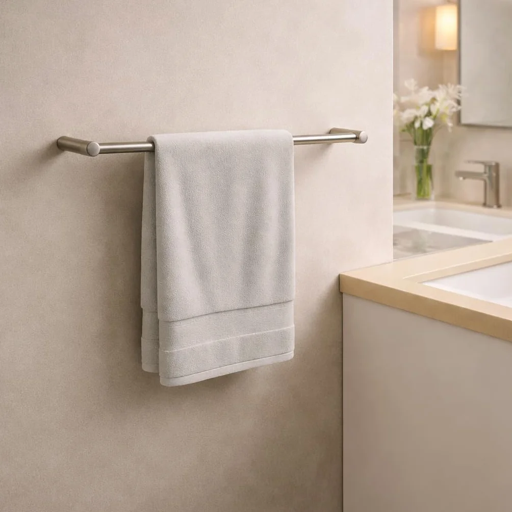 Kon-fort Home Toallero Baño 30cm. con Tornillos Acero Inoxidable AISI 304 Mate, Diseño Exclusivo.