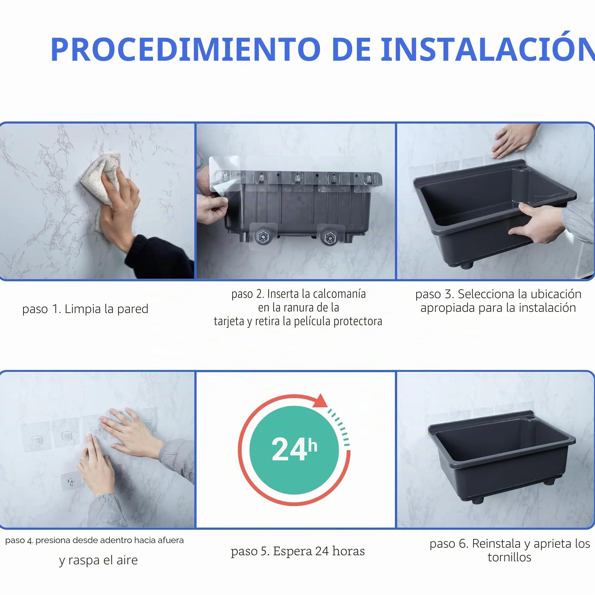 Fregadero independiente de un solo cuenco, fregadero de cocina montado en la pared, tina de lavandería de 16.9 x 12.8 pulgadas con agujero de grifo de 1.26 pulgadas, fregaderos de plástico para el