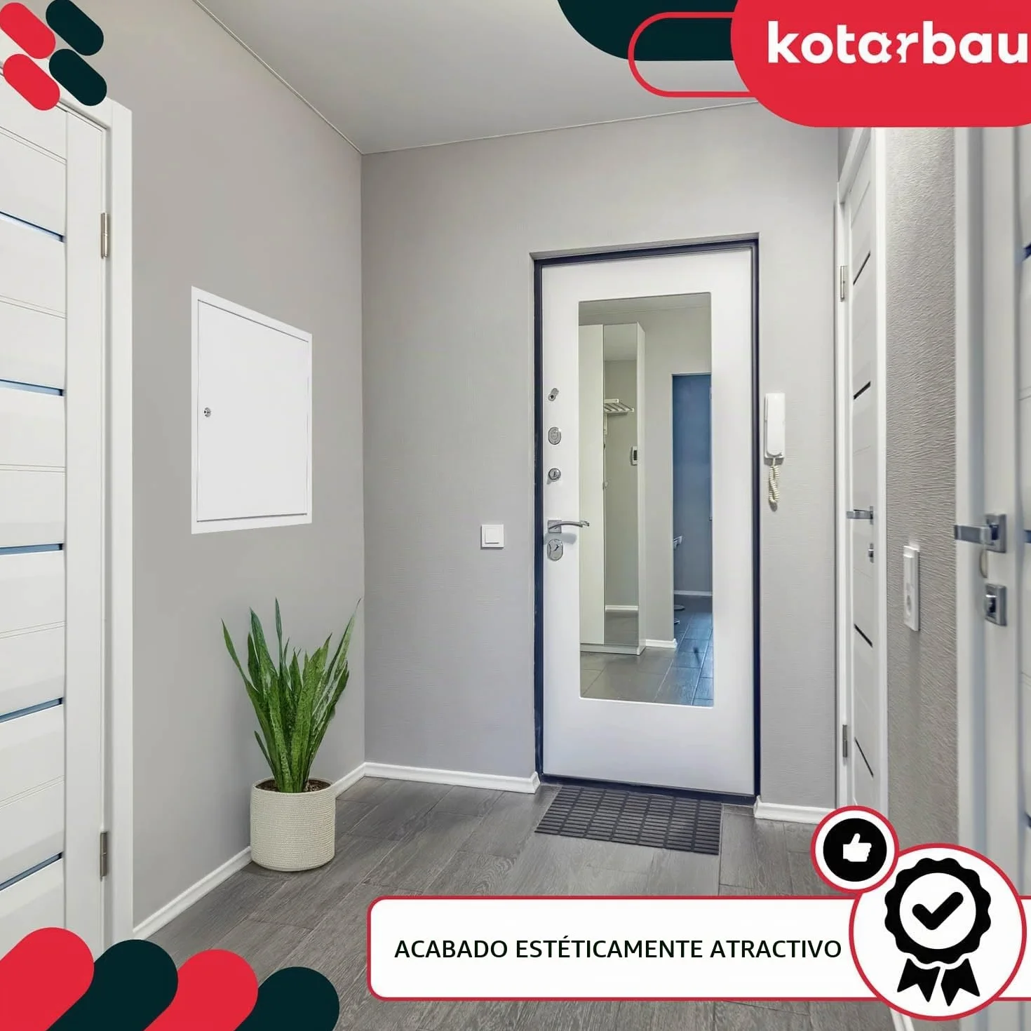 KOTARBAU® Tapa de inspección 50 x 50 cm, puerta de inspección de yeso con llave, caja de seguridad, tapa de inspección empotrada de acero galvanizado, placa de yeso, tapa de mantenimiento, color