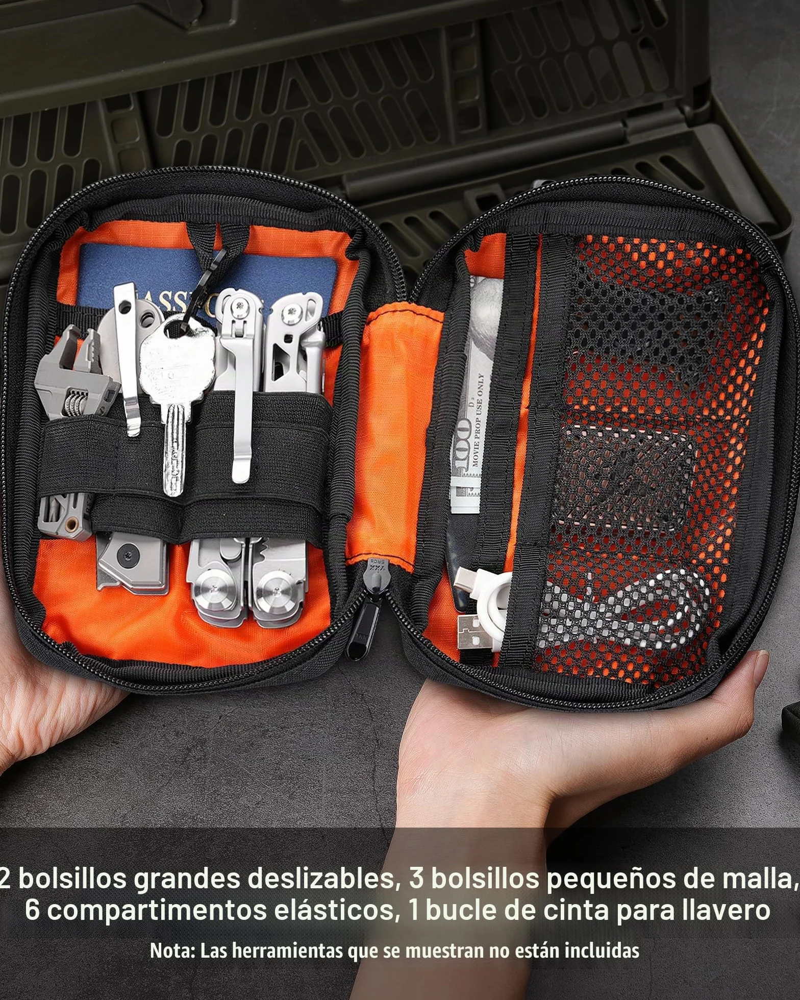 VIPERADE VE32 EDC Bolsa, Bolsa EDC con Cierrede Lazo, Bolsa Táctica, Organizador de Bolsillo Bolsa EDC, Bolsa Multiherramienta para Exteriores para Camping/Bushcraft/Viajes/Senderismo