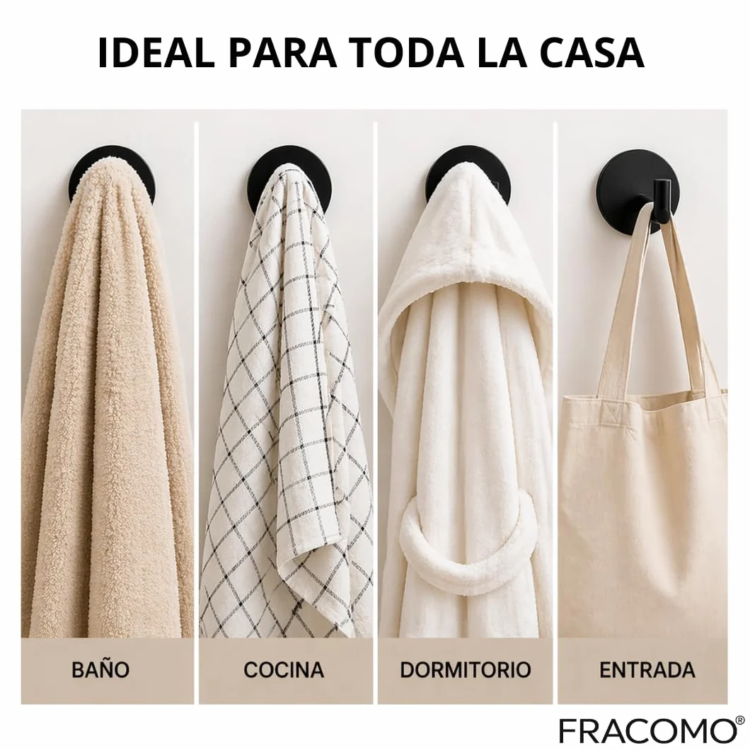 2 Ganchos Adhesivos de Pared Resistentes, Ganchos Baño sin Taladro Acero Inoxidable 304, Ganchos Impermeables Baño Antióxido, Ganchos Adhesivos Fuertes para Toallas y Colgador de Ropa Adhesivo