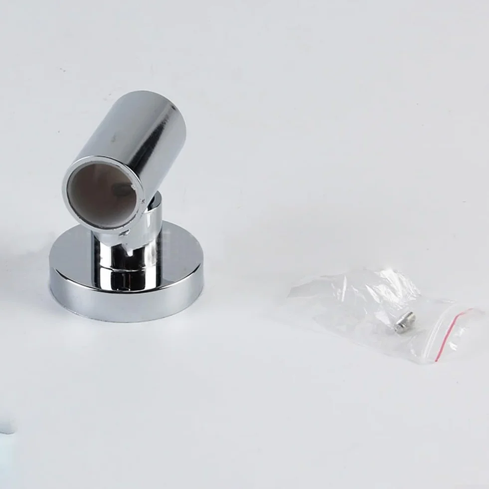 Soporte de Pared para Barra de Ducha de 25 mm, Resistente y Duradero en ABS, Fácil Instalación, Accesorio de Baño en Color Plateado