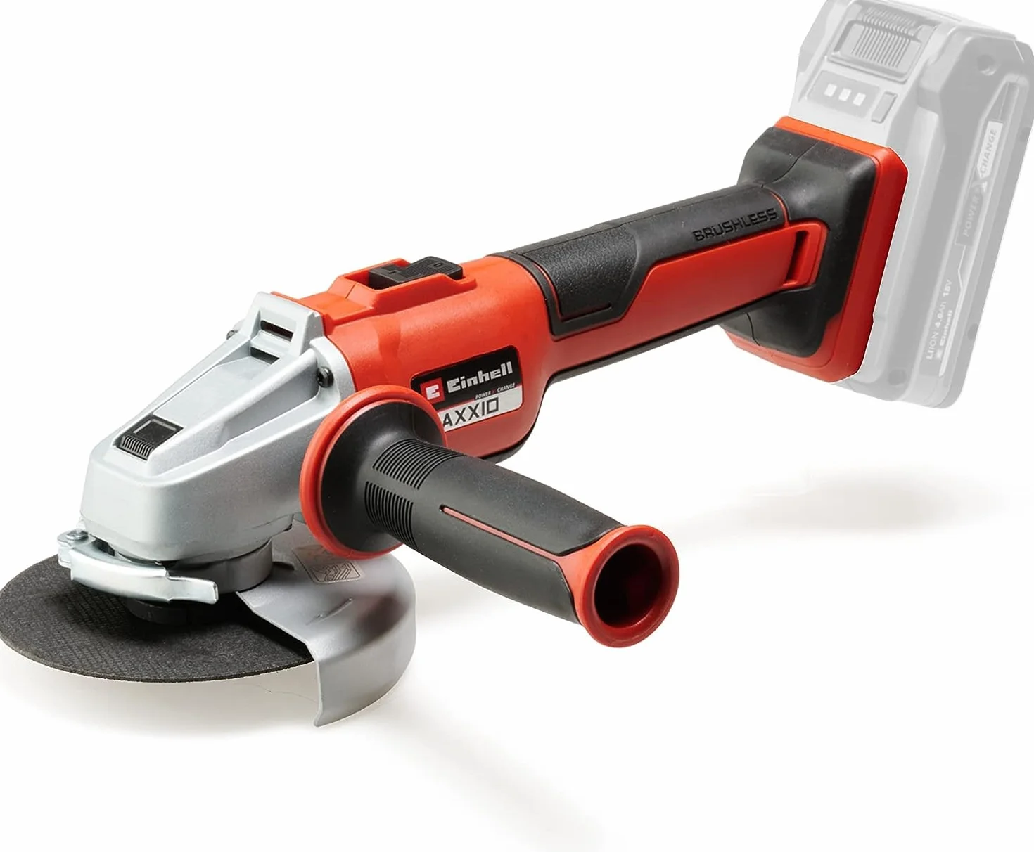 Einhell Amoladora angular con batería AXXIO 18/125 Q Li-Solo Power X-Change (18 V, 125 mm diámetro de disco, 33 mm profundidad de corte, Brushless, Quick-Fix-Nut, sin disco, sin batería)