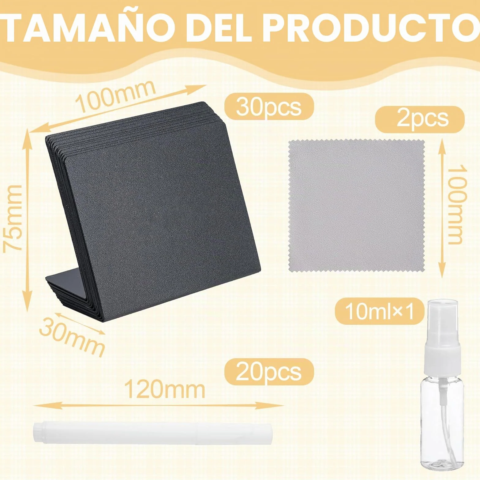 Mini Letreros de Pizarra Reutilizable 30 Piezas para Buffet Restaurante