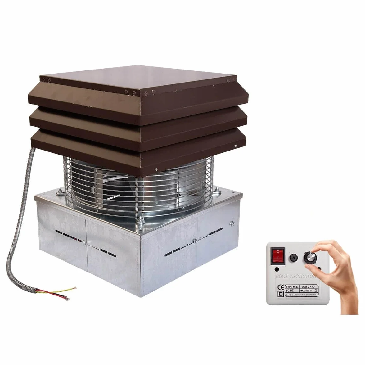 Gemi Elettronica Extractor de Humo con Regulador de 6 Velocidades para Chimenea y Barbacoa