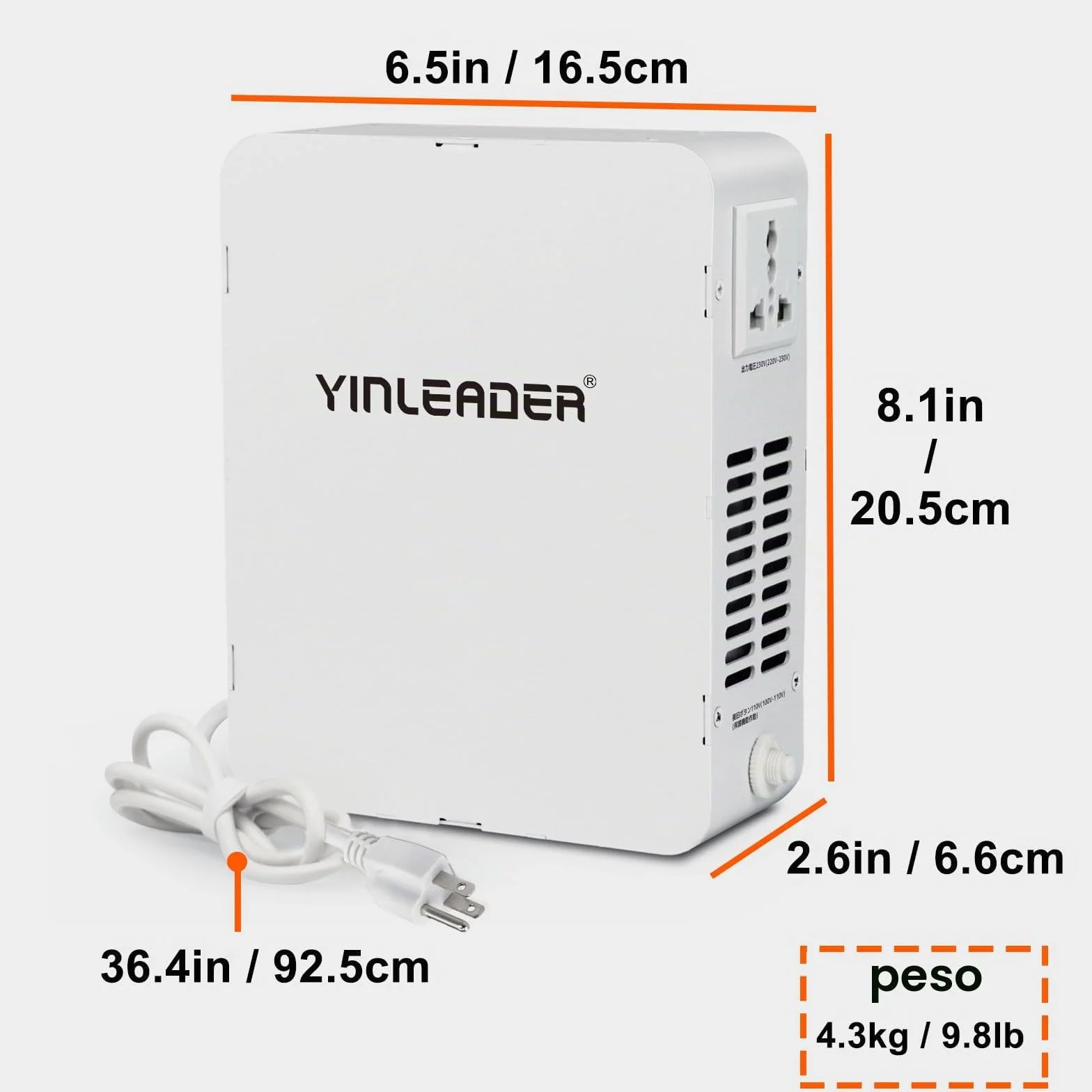 Yinleader Convertidor de voltaje de 110 V a 220 V transformador elevador para usar electrodomésticos pequeños europeos asiáticos de 220/230/240 voltios en Estados Unidos (1000 W)