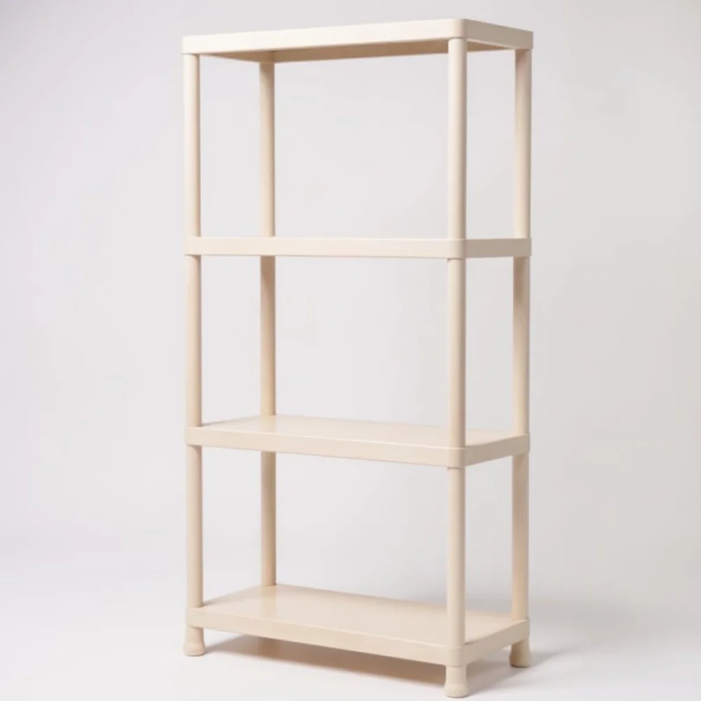 Estantería Modular de Almacenamiento Estante de almacenar plastico Polipropileno (4 Baldas 140x60x30cm Beige)