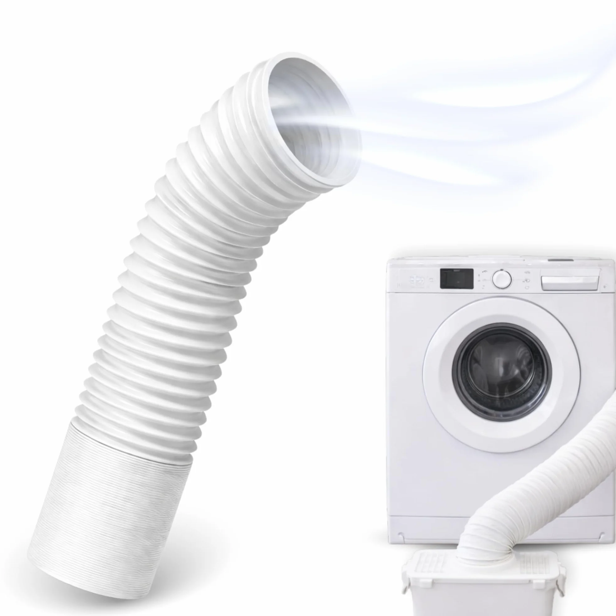 TECHZOCO Tubo de ventilación flexible, Conducto salida aire, Manguera de extracción de aire, Tubo Acondicionado Portátil, Apto Secadora, No es rígido, 6 Metros Largo x 10 cm diámetro
