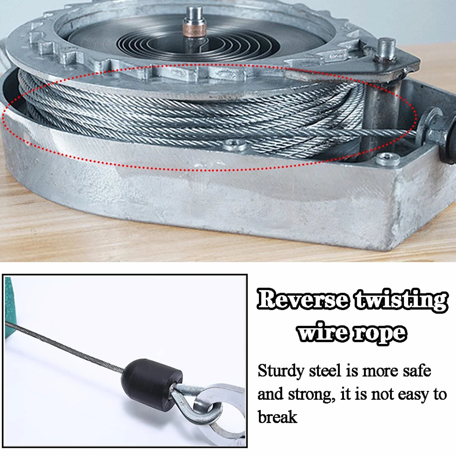 Dispositivo Anticaídas Retráctil, Limitador de Caída Personal con 5m/10m/15m/20m/30m Cable, Cuerda Anticaidas Herramientas para Techo y Ascensor, Carga-300kg