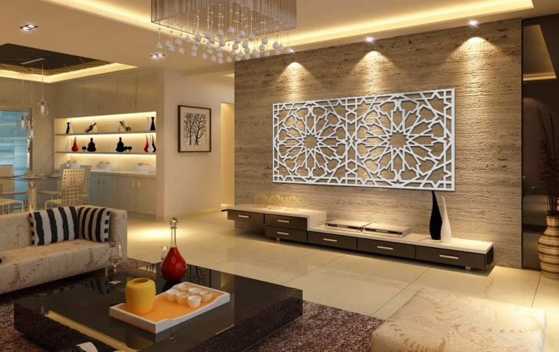 Celosía Decorativa PVC 100 x 200 cm - 5 mm | Celosía Árabe | Separador Ambientes PVC, Panel Decorativo Pared Fachada, Valla Jardín, Biombo Comedor Cocina Cabecero Cama Cuadro