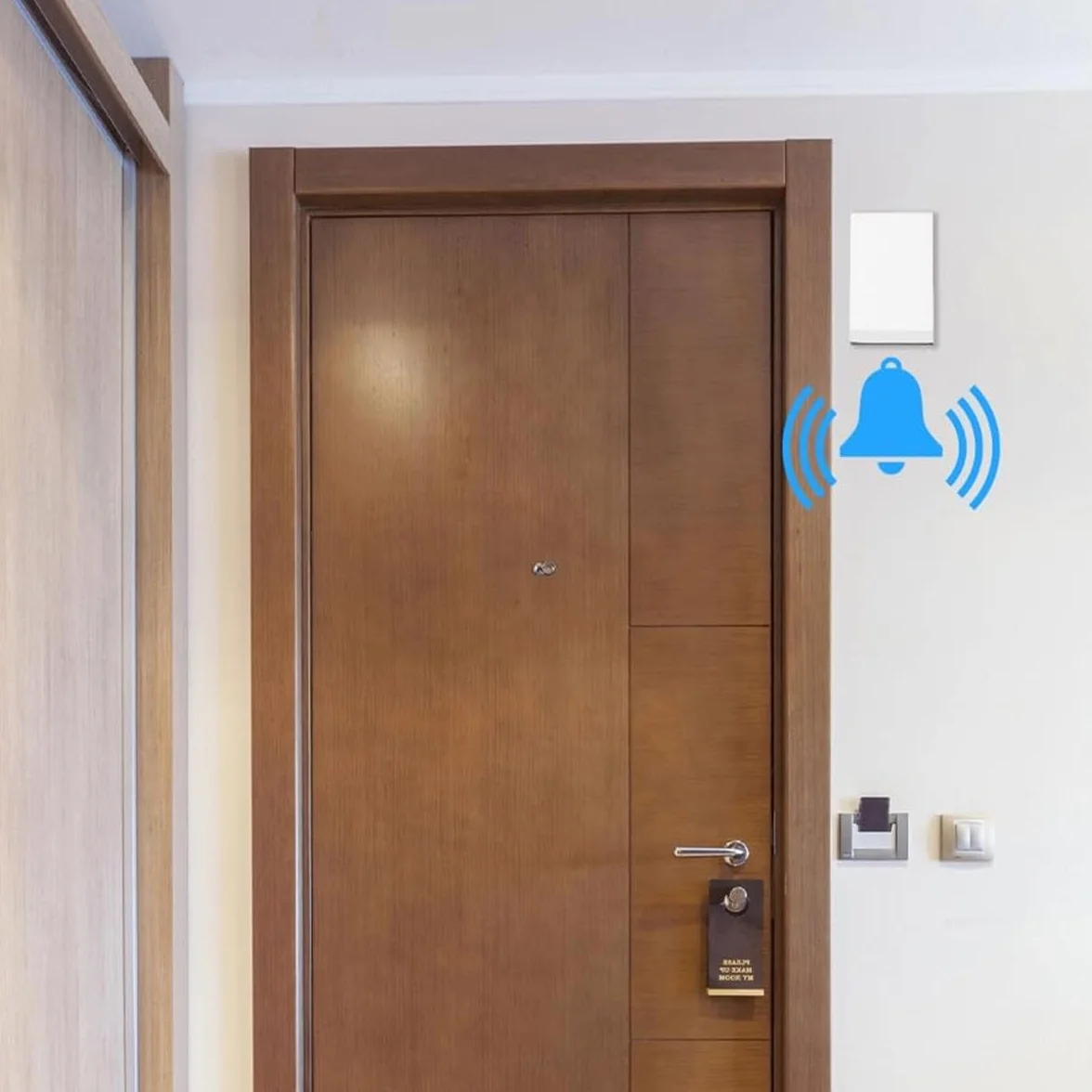 Ausi Timbre Manual Mecánico 220 V para Puerta de Entrada Blanco