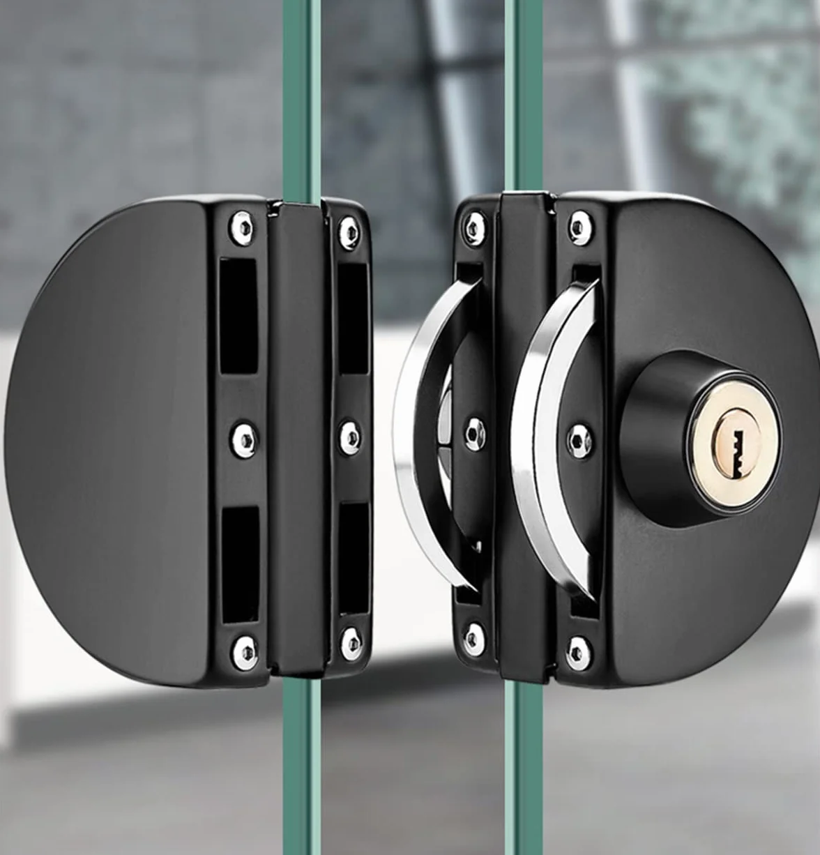 Qrity Cerradura para Puerta de Cristal, Cerradura de Seguridad Antirrobo de la Puerta de Cristal del Acero Inoxidable 10~12mm con Las Llaves Abra/Cierre el Uso Casero del Cuarto