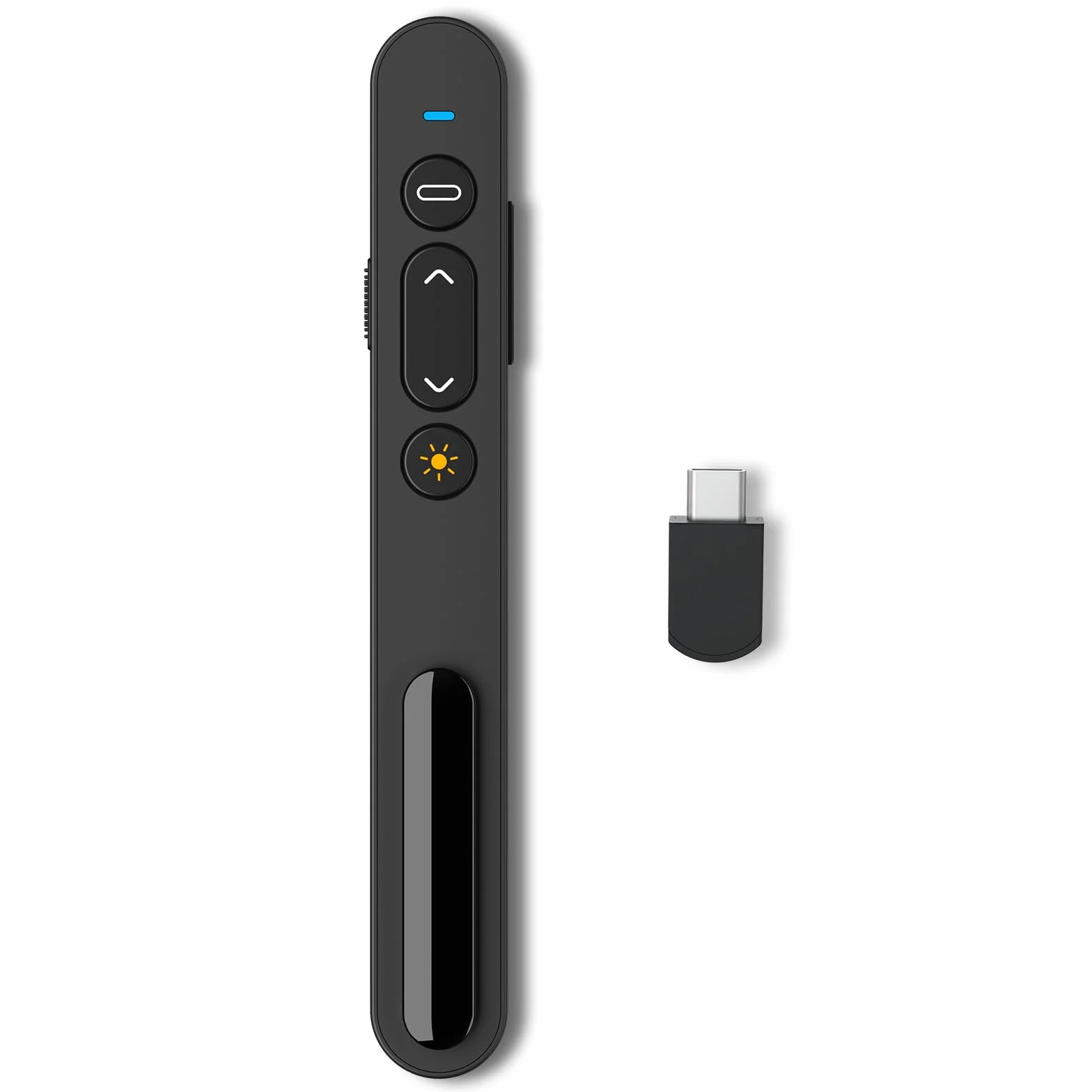 Puntero Presentador Inalámbrico 2,4 GHz con Receptor USB-C Control Remoto para Presentaciones, Hipervínculo y Volumen