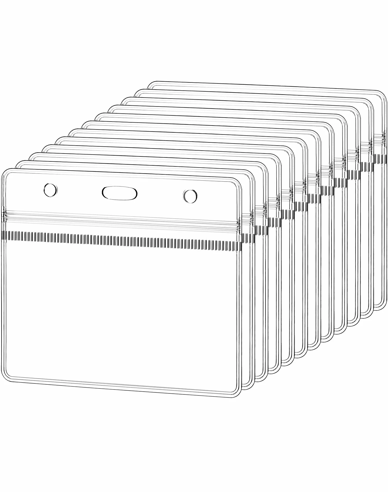 QWORK Paquete de 100 Tarjeteros Horizontales 100x82 mm Funda de Tarjeta de Identificación Transparente para Tamaño de Tarjeta 88x55 mm