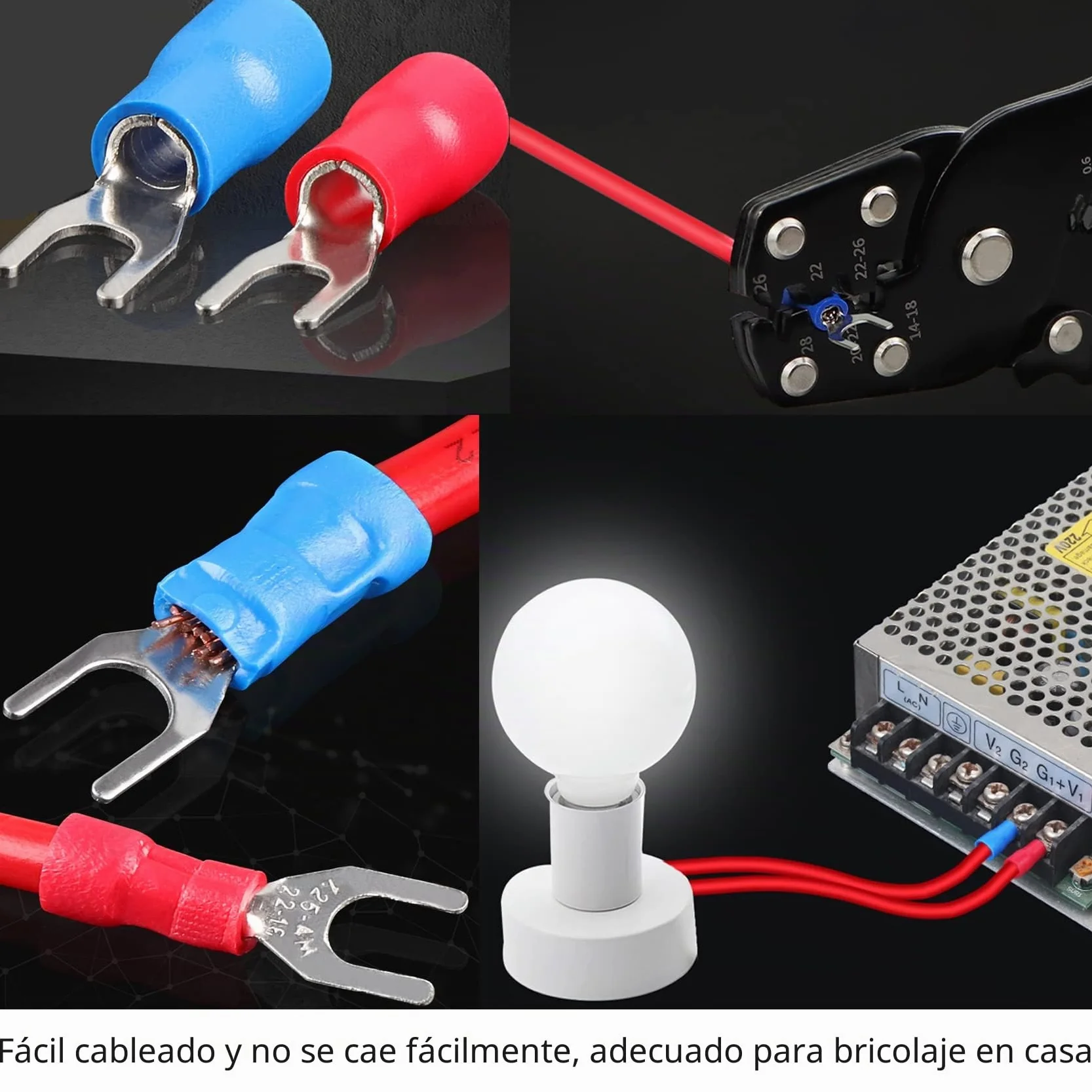 280pcs Terminales Eléctricos 15 Tipos Faston Macho/Hembra Aislados, Conectores 2.8mm 4.8mm 6.3mm Juego de Cables Crimp Connectors