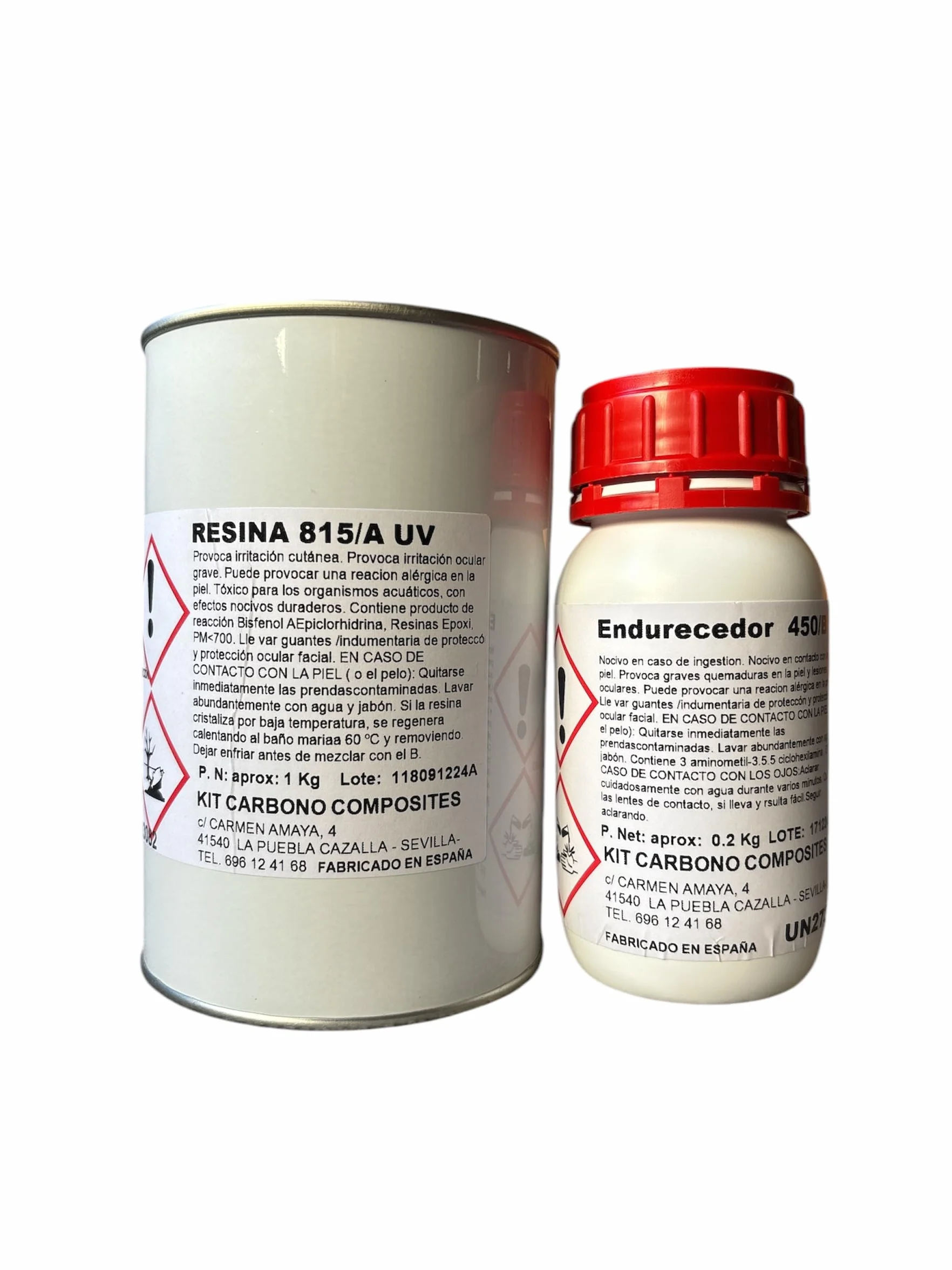 Resina Epoxi Profesional Transparente 1,35kg para Estratificados de Fibra de Carbono y Reparaciones