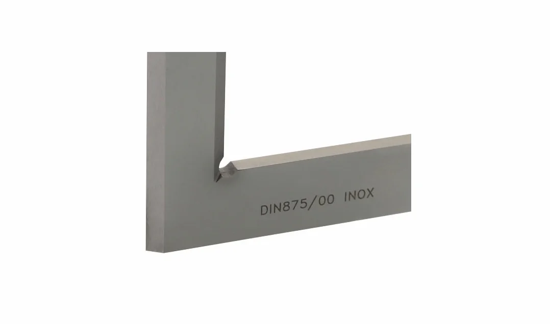 Ángulo de precisión para el cabello, plano, 100 x 70 mm, DIN 875/00, acero inoxidable