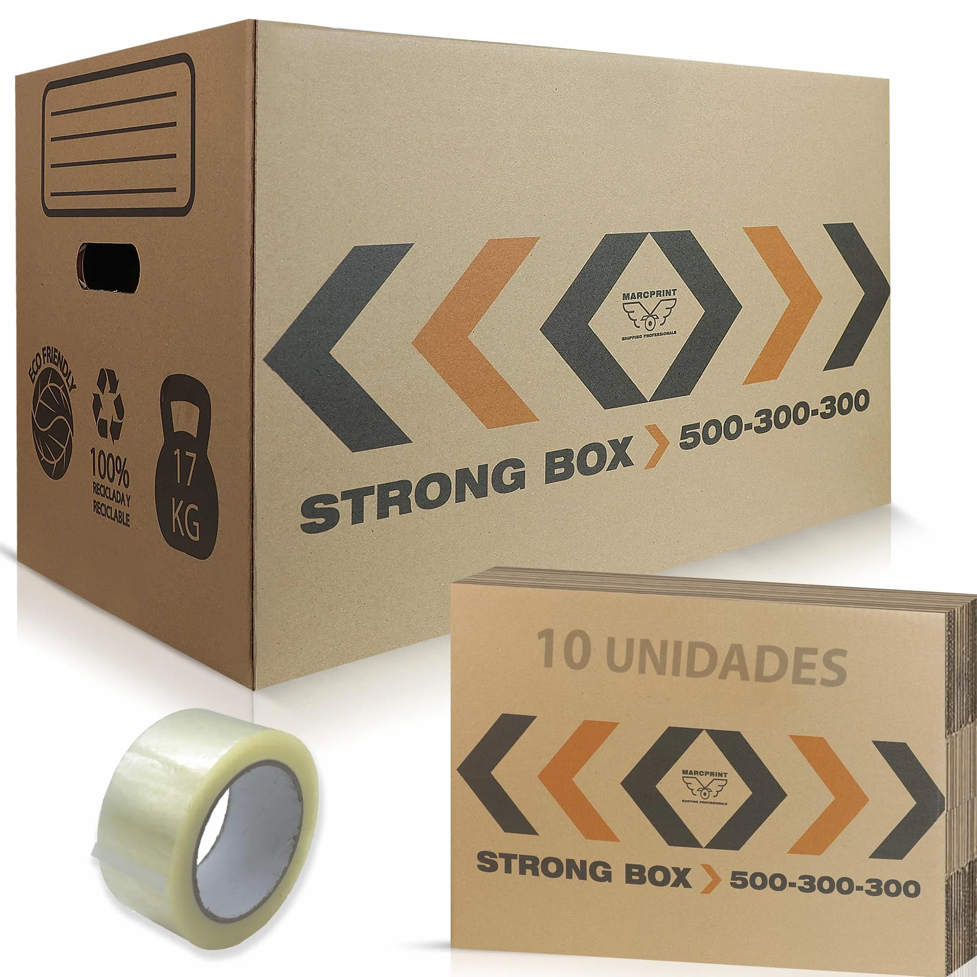 Cajas Mudanza Talla L 45 Litros 50x30x30cm Reforzadas Carton FSC Reutilizables