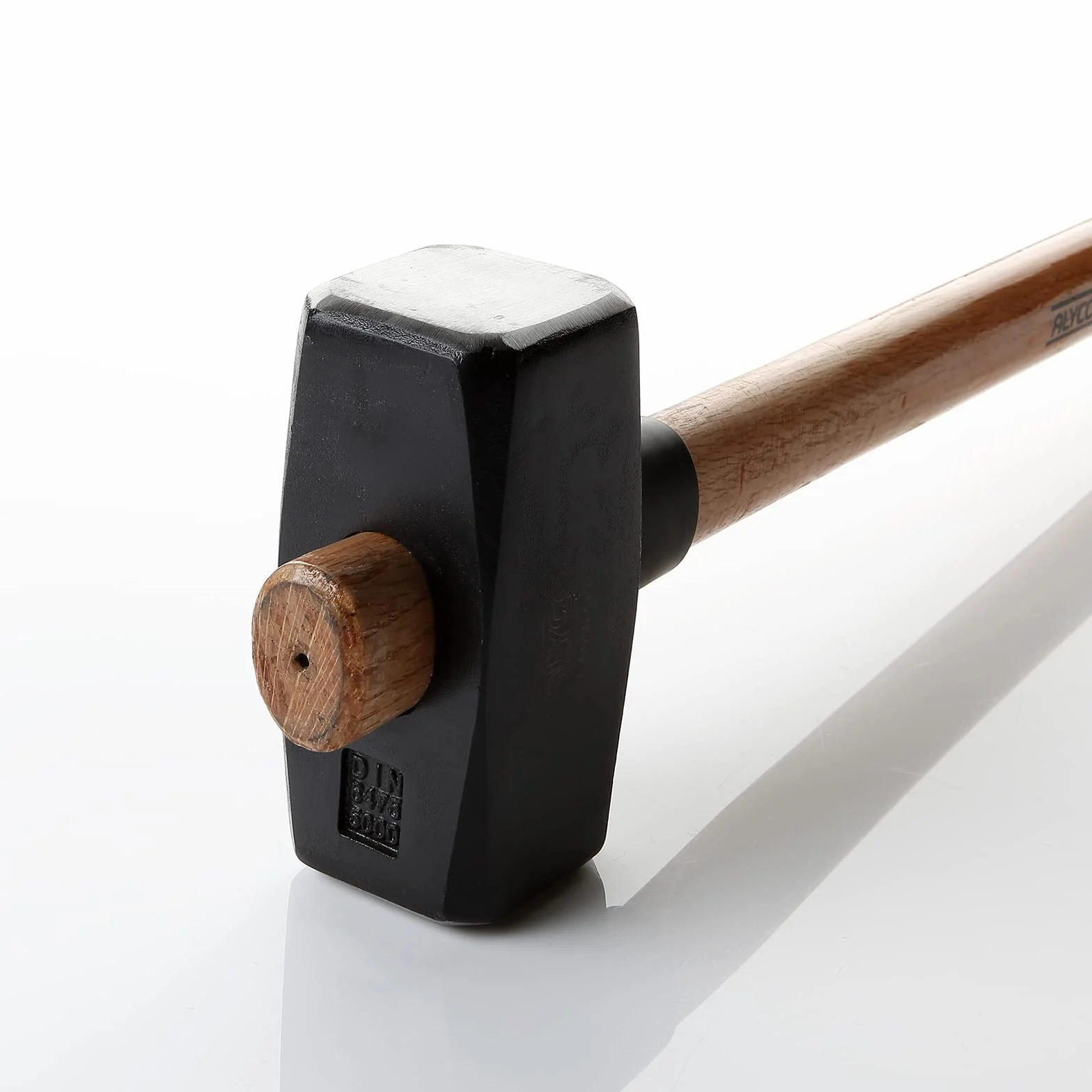 Alyco - Maza de Albañil Profesional de 5 kg (900 mm) con Cabeza de Acero Forjado y Templado para Demolición, Herramienta con Mango Cónico Anticaída de Madera