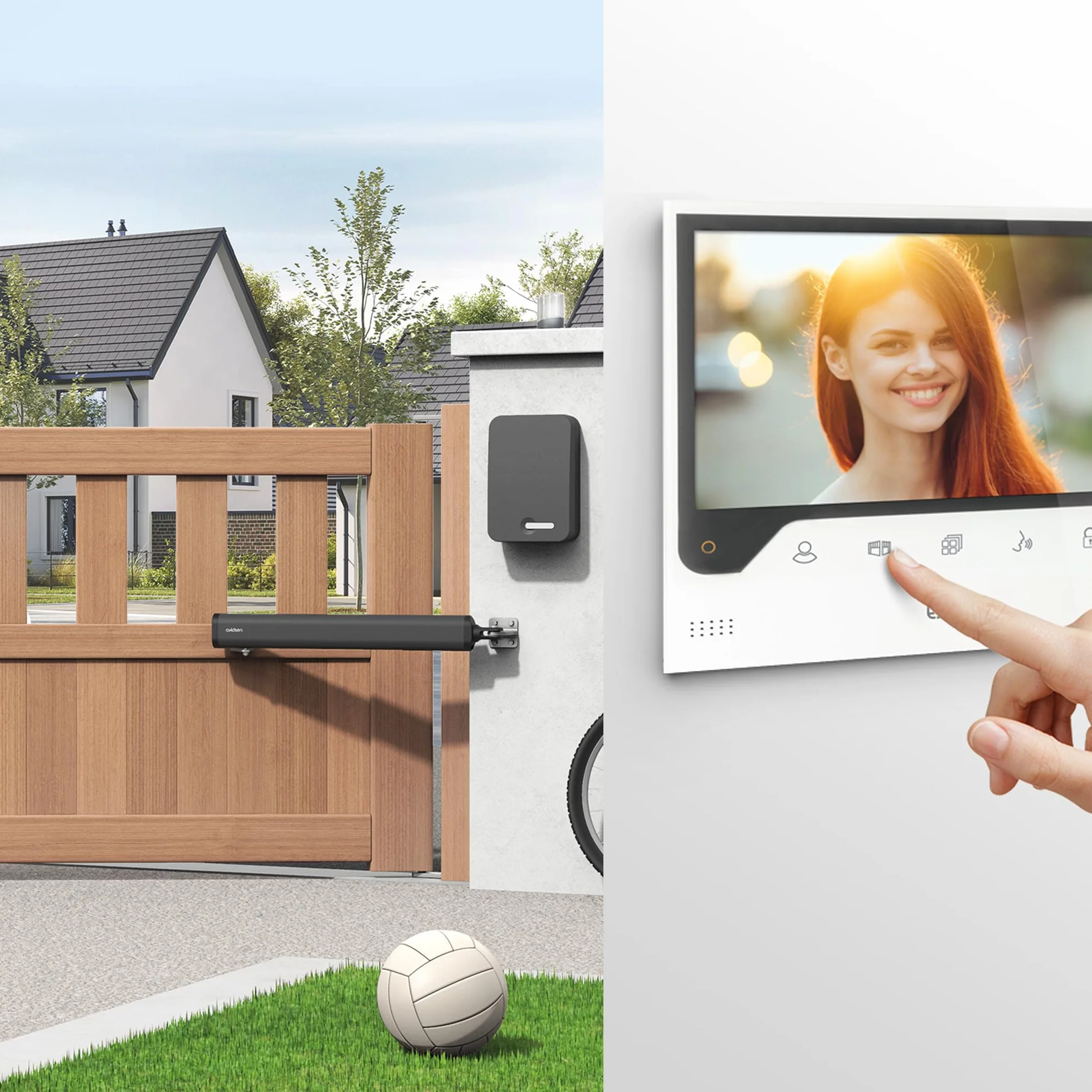 Avidsen TEHA Connect 114174 – Kit completo de motorización para puertas batientes de 2 hojas