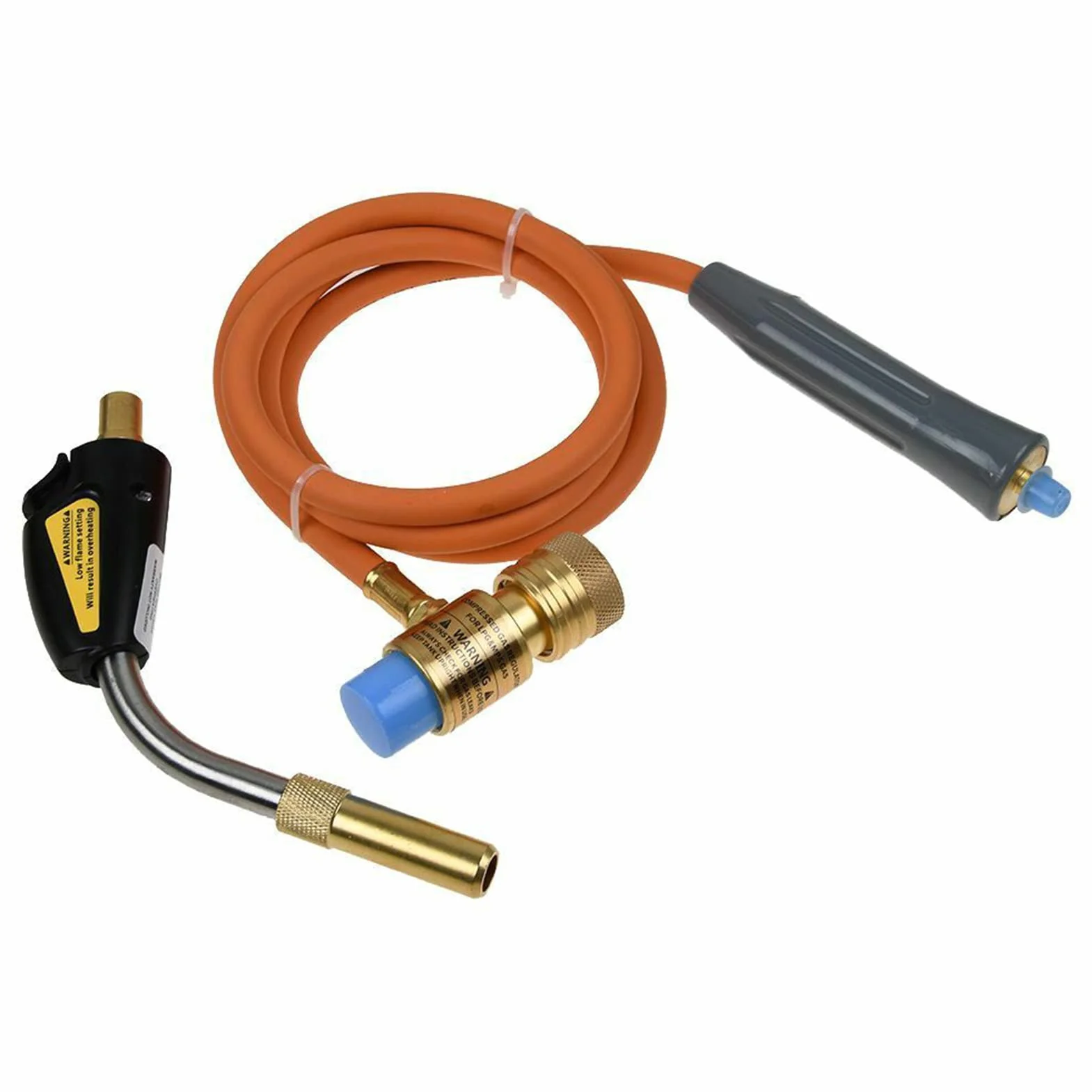 Antorcha de soldadura de autoencendido con kit de manguera para soldadura fuerte, fontanería, refrigeración, reparación de refrigeración, válvula reguladora de llama ultrafina ajustable, espiral de
