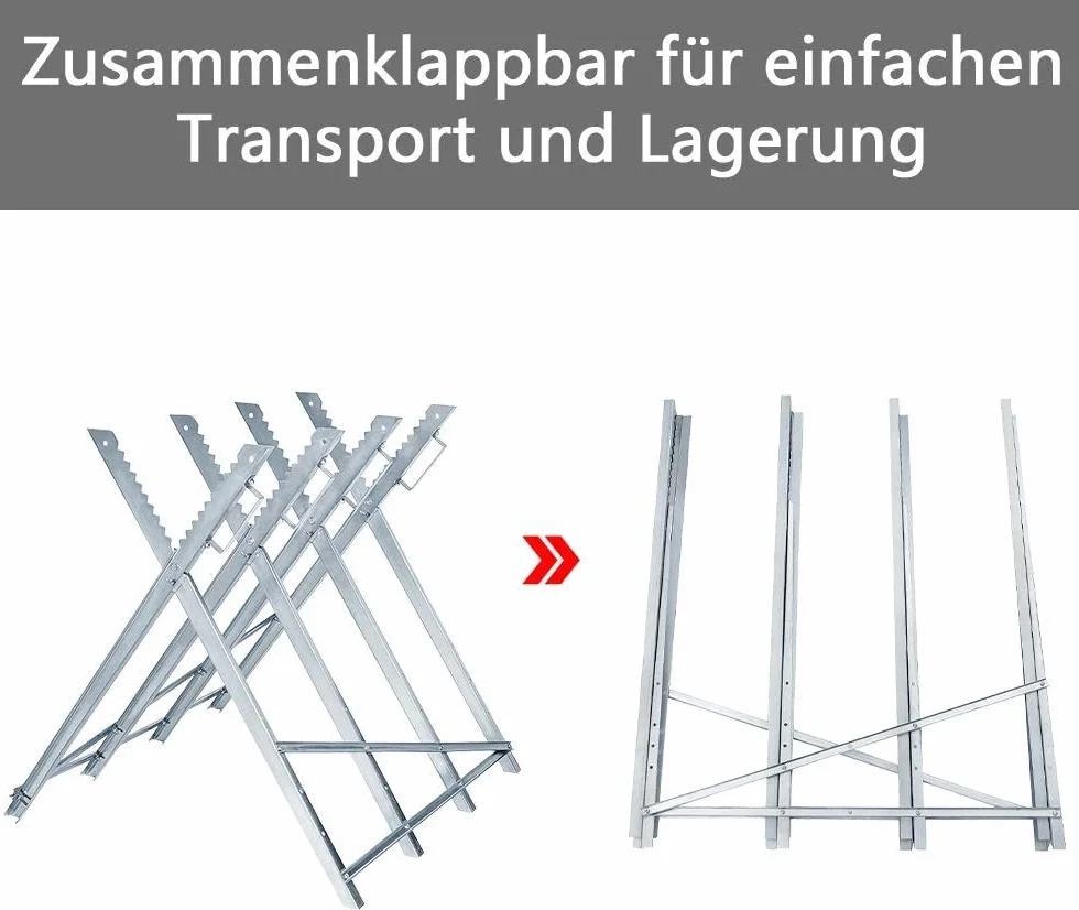 Caballete para Cortar Madera, Capacidad de 150 kg, Plegable de Metal, Dimensiones de 82 x 80,5 x 79 cm (Plata)