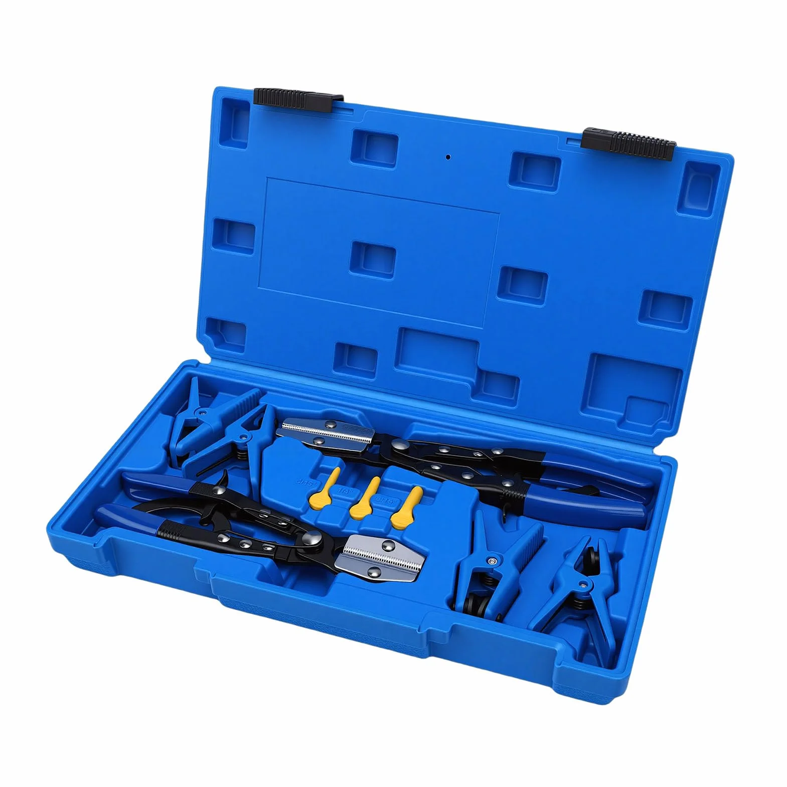 Master Line Stopper Set Versátil 9 Piezas Alicates para Abrazaderas de Línea de y Caja Herramientas Sellado para Mantenimiento Automotriz Caucho Negro Metal