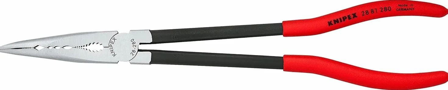 KNIPEX Alicate de montaje de bocas largas con perfiles transversales recubiertos de plástico 280 mm, 28 81 280