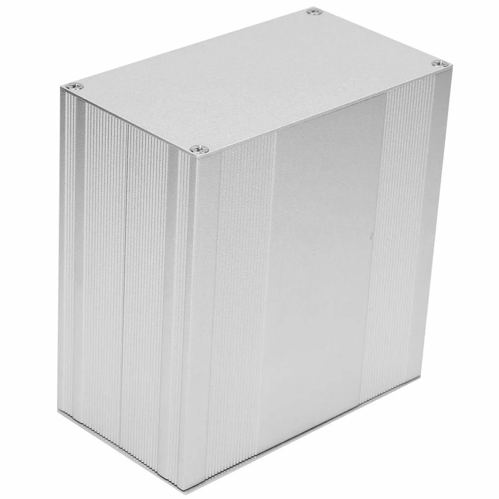 Caja de caja de aluminio Caja de caja de instrumentos de PCB de proyecto de placa de circuito electrónico DIY de plata para carcasa de aluminio de disipación de calor de productos electrónicos, 3,2 ×