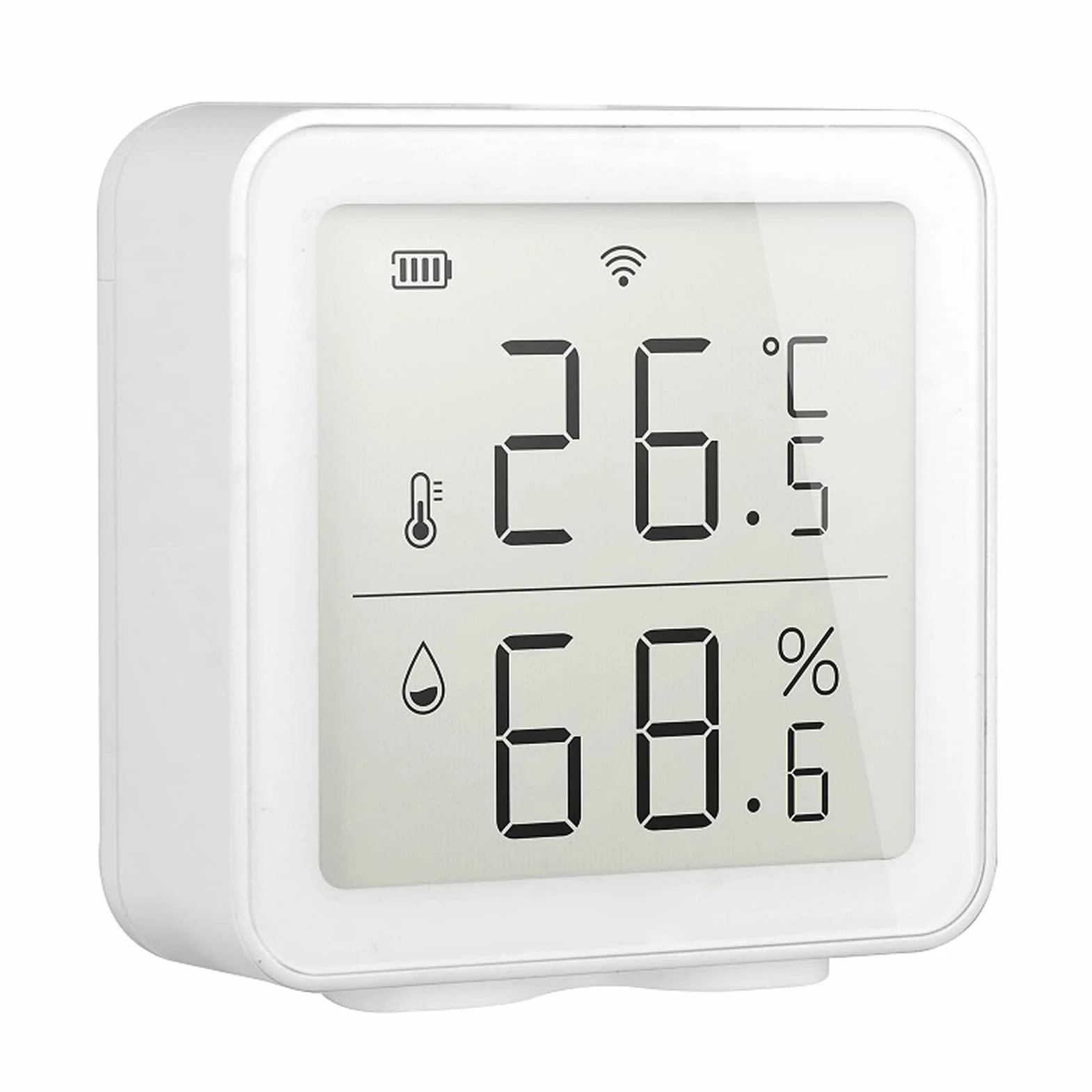 WiFi Tuya Sensor de Temperatura inalámbrico, Smart Life Digital Termómetro Higrómetro Interior, Compatible con Alexa, con Almacenamiento de Datos y Funciones de Alarmar
