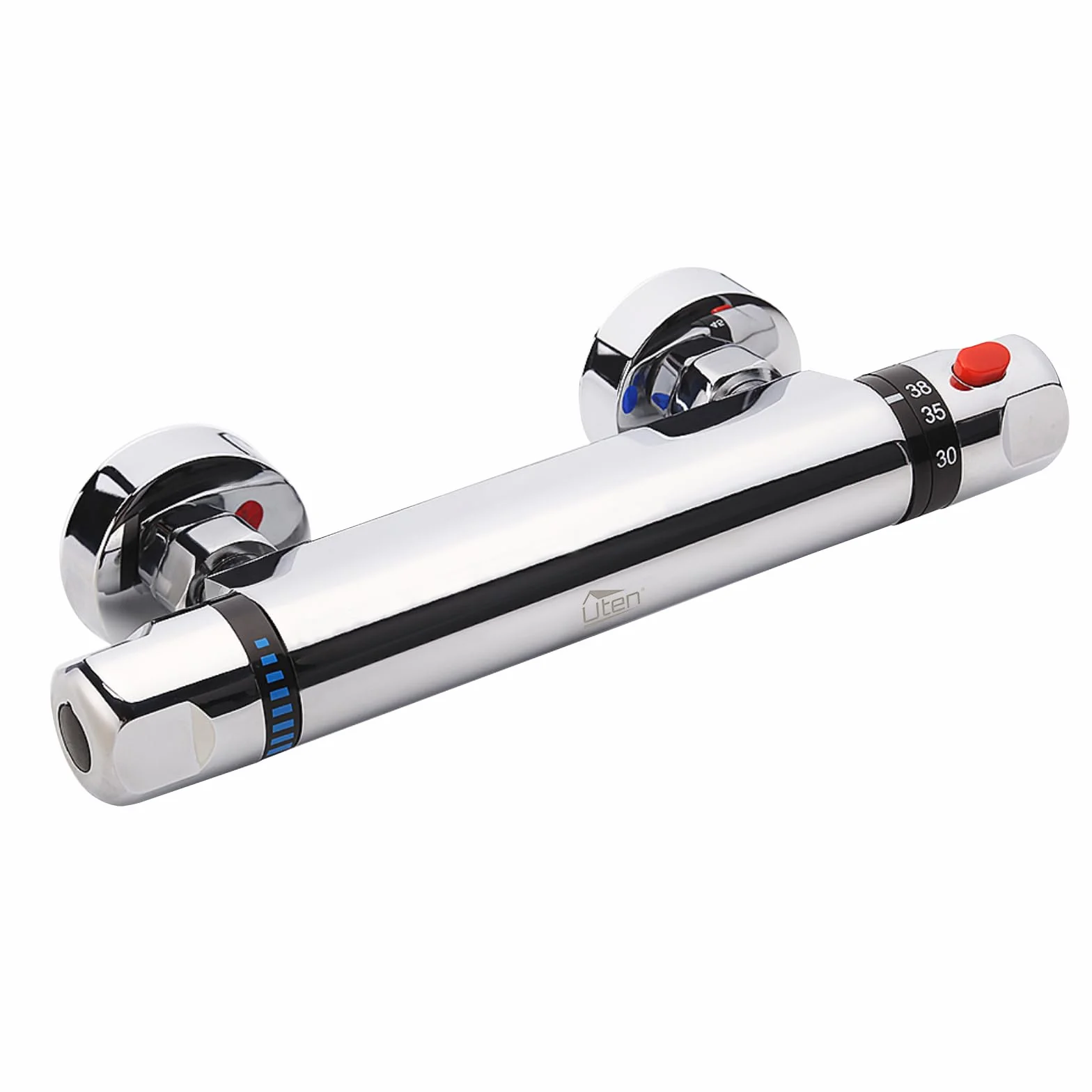 Grifos Ducha, Uten Grifo Ducha Termostatico, Termostatos Inteligentes para Bañera y Ducha, Grifo de Ducha de Latón Puro, Rango de Control de Temperatura (20-50°C), Flujo de Agua Seguro y Cómodo