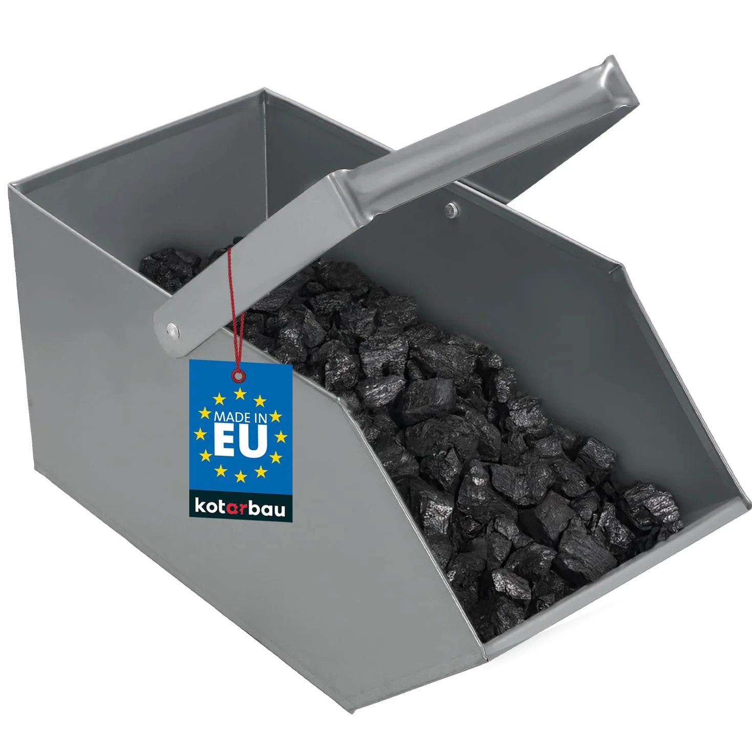 KOTARBAU® Caja para Cenizas, Recipiente con asa, Accesorio de Chimenea, Ideal para Transportar Ceniza, leña o carbón, Cubo de Cenizas, Bandeja, Ideal para Estufa Chimenea Barbacoa, Acero galvanizado