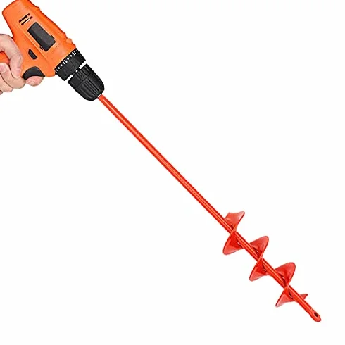 MAXCCINO Broca de taladro para plantar de 2 pulgadas de profundidad x 14.5 pulgadas de largo, broca en espiral para tierra de jardín para taladro hexagonal de 3/8 pulgadas, para excavadora de agujeros