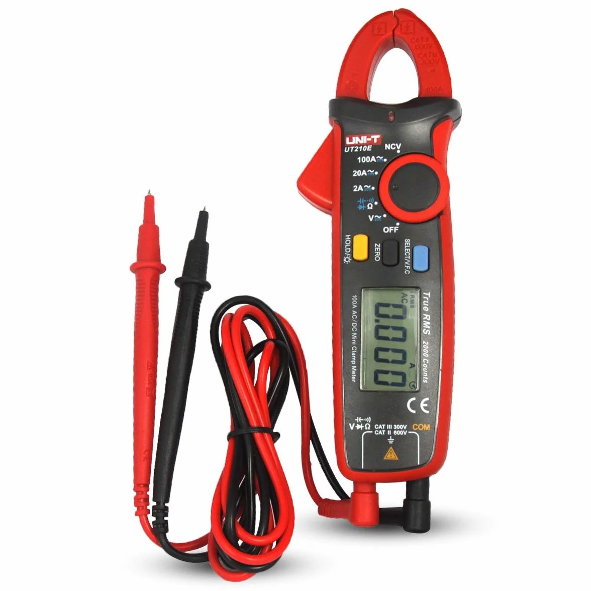 UNI-T UT210E Mini Digital Clamp Meter - DC Clamp Multímetro digital con Pinza para Voltímetro, Amperímetro y Ohmímetro con LCD y Retroiluminación