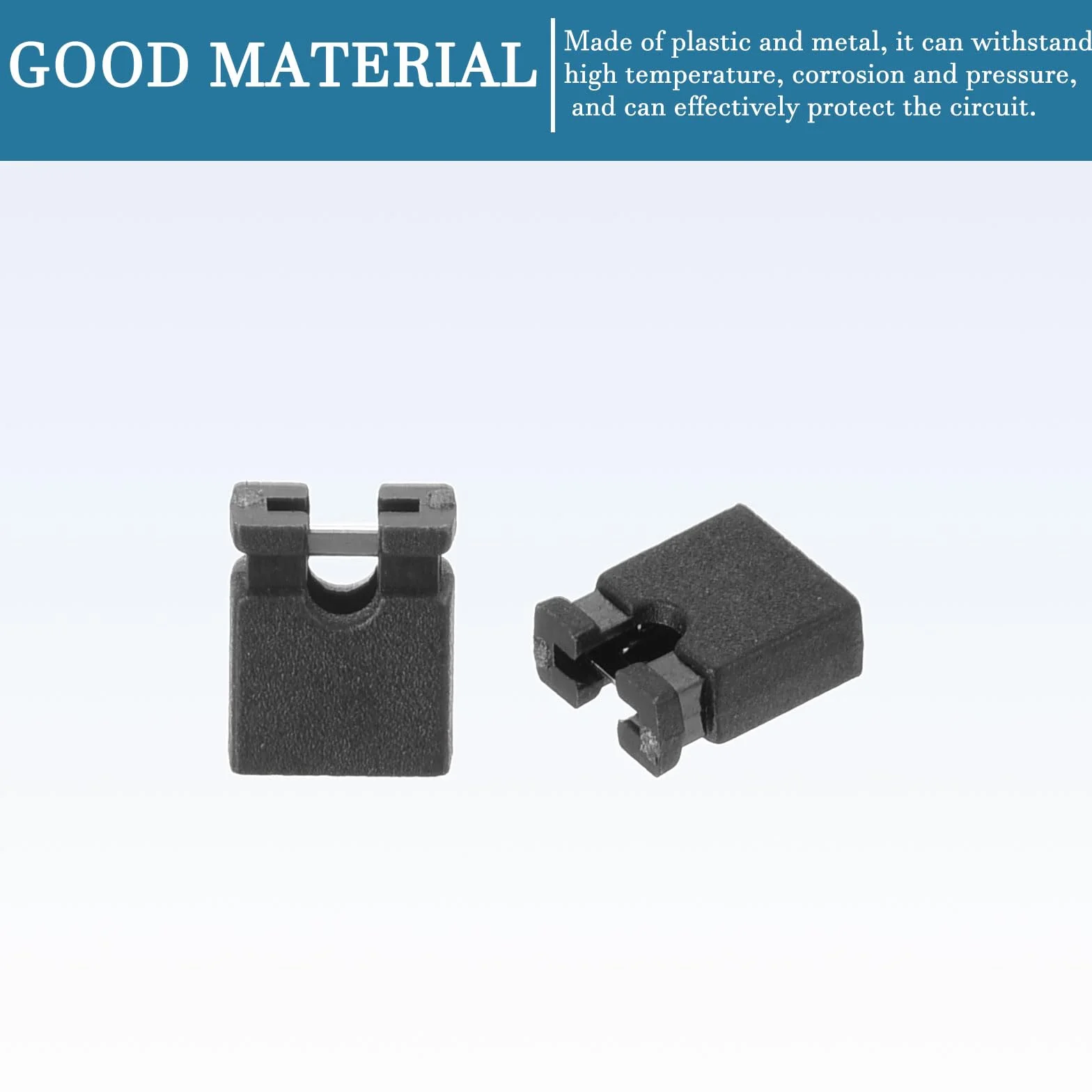 QUARKZMAN Tapón de Cortocircuito Mini de 2.54mm x 100Pcs con 2 Terminales Tapón de Puente Estándar para Placa Base y Disco Duro [Negro]