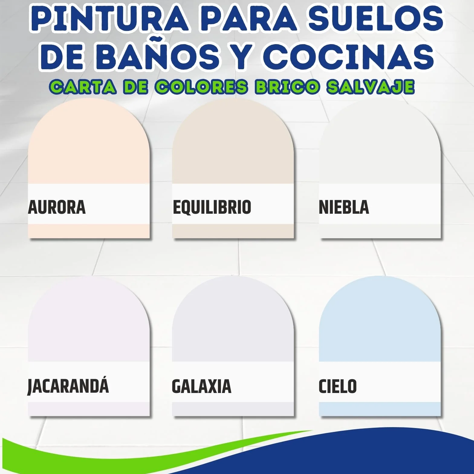 Pintura para suelos Cocina y Baño SATINADO, Mono Componente, Al Agua, Fácil Aplicación (Niebla, 750 ML)