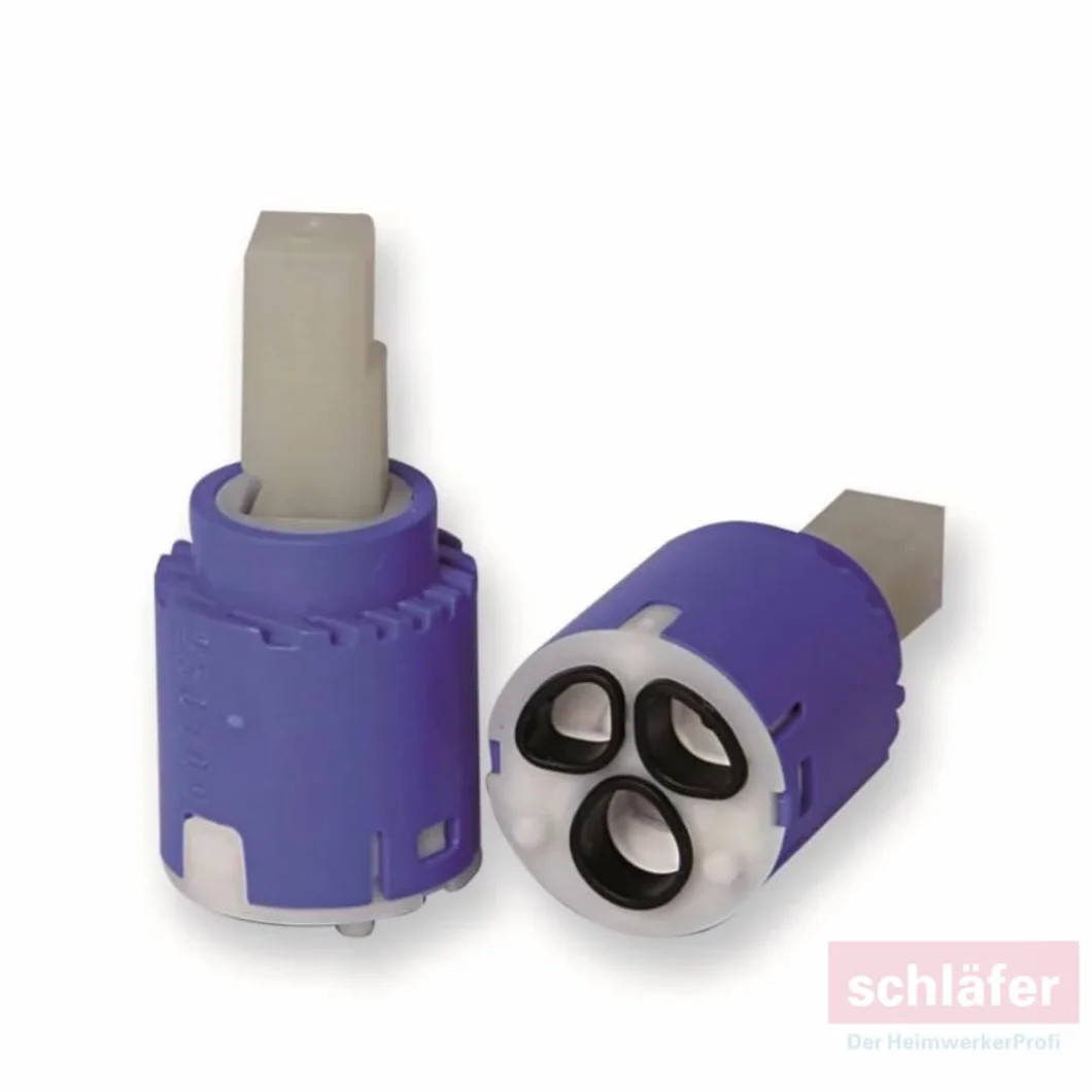 Schläfer 480039 | Cartucho de grifo mezclador de 25 mm, cartucho de repuesto de cerámica baja con 2 patas, para grifos mezcladores monomando de cocina, baño, ducha y bañera
