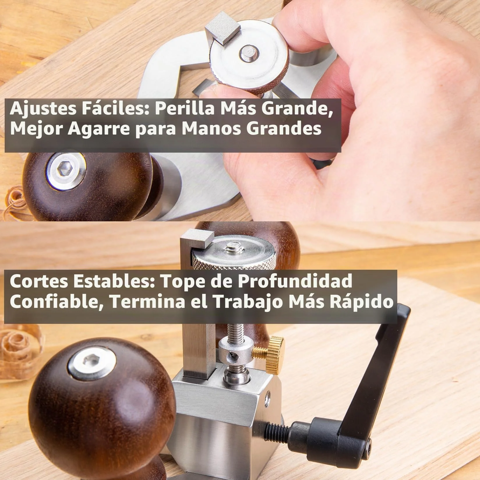 042 Cepillo Acanalador Manual Herramienta de Carpintería de Precisión con Tope de Profundidad para Corte Detallado de Esquinas y Ranuras de Ensamble Dado