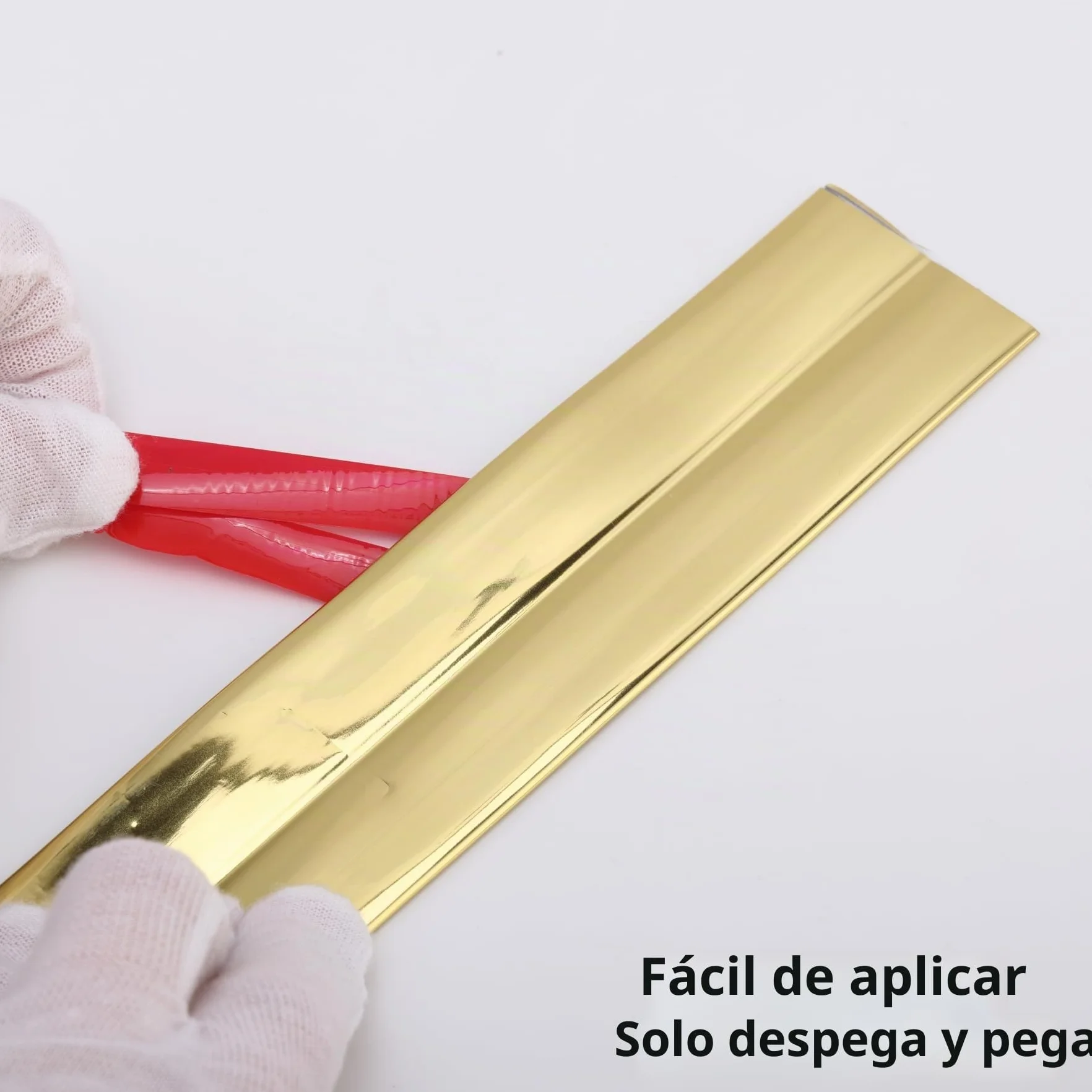 Trimold Brillante Dorado Moldura Multifuncional para Pared 5m x 2cm