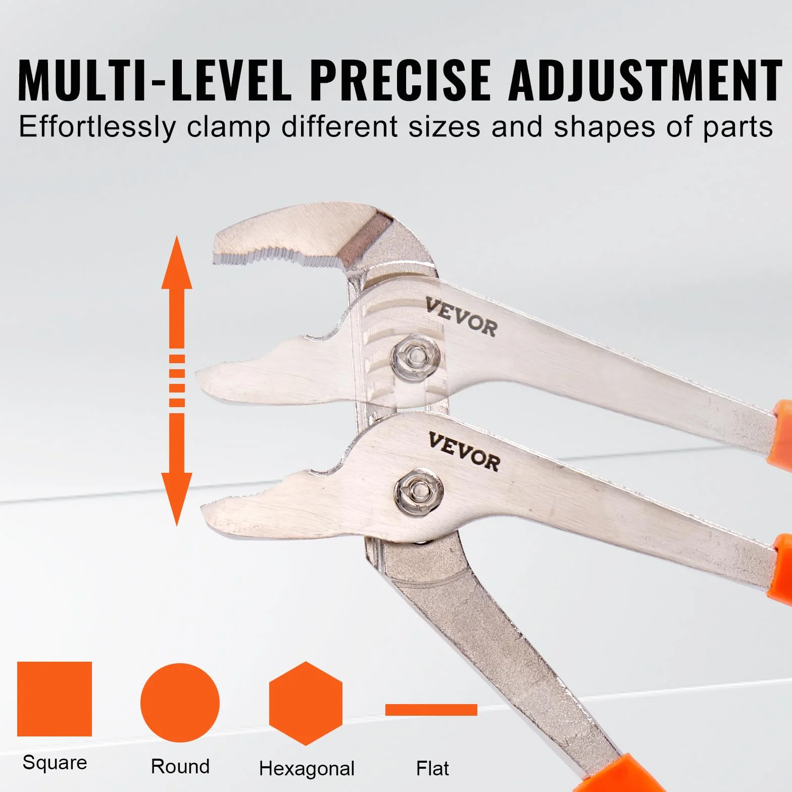 VEVOR 8 PCS Juego de Alicates para Juntas Ranuradas 12"/10"/8"/6" con Alicates de Juntas Deslizantes Alicates de Cuello Largo Alicates de Corte Diagonal Alicates de Ajuste de Líneas Llaves Mecánicas