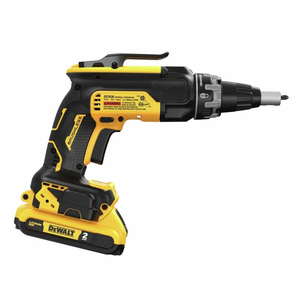 DEWALT 20V Max Drywall Screwgun con (2) baterías de 2Ah y cargador (DCF630D2)