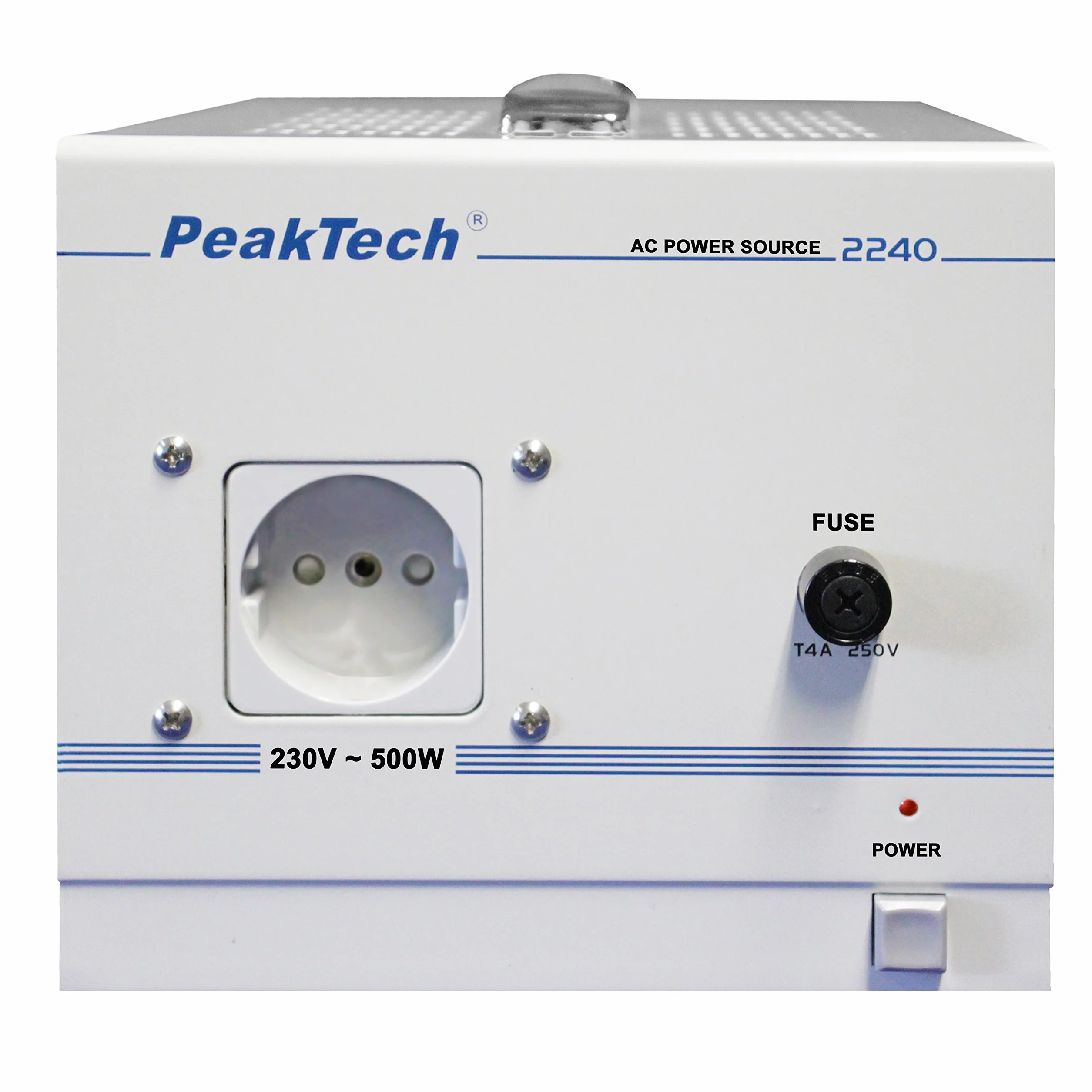 PeakTech 2240 - Transformador de Aislamiento, Dispositivo de Medición, Toroidal, Galvánico, Clase de Protección 1, Uso Móvil, Voltaje de Entrada 230 V, Potencia de Salida 500 W - 160 x 125 x 235 mm