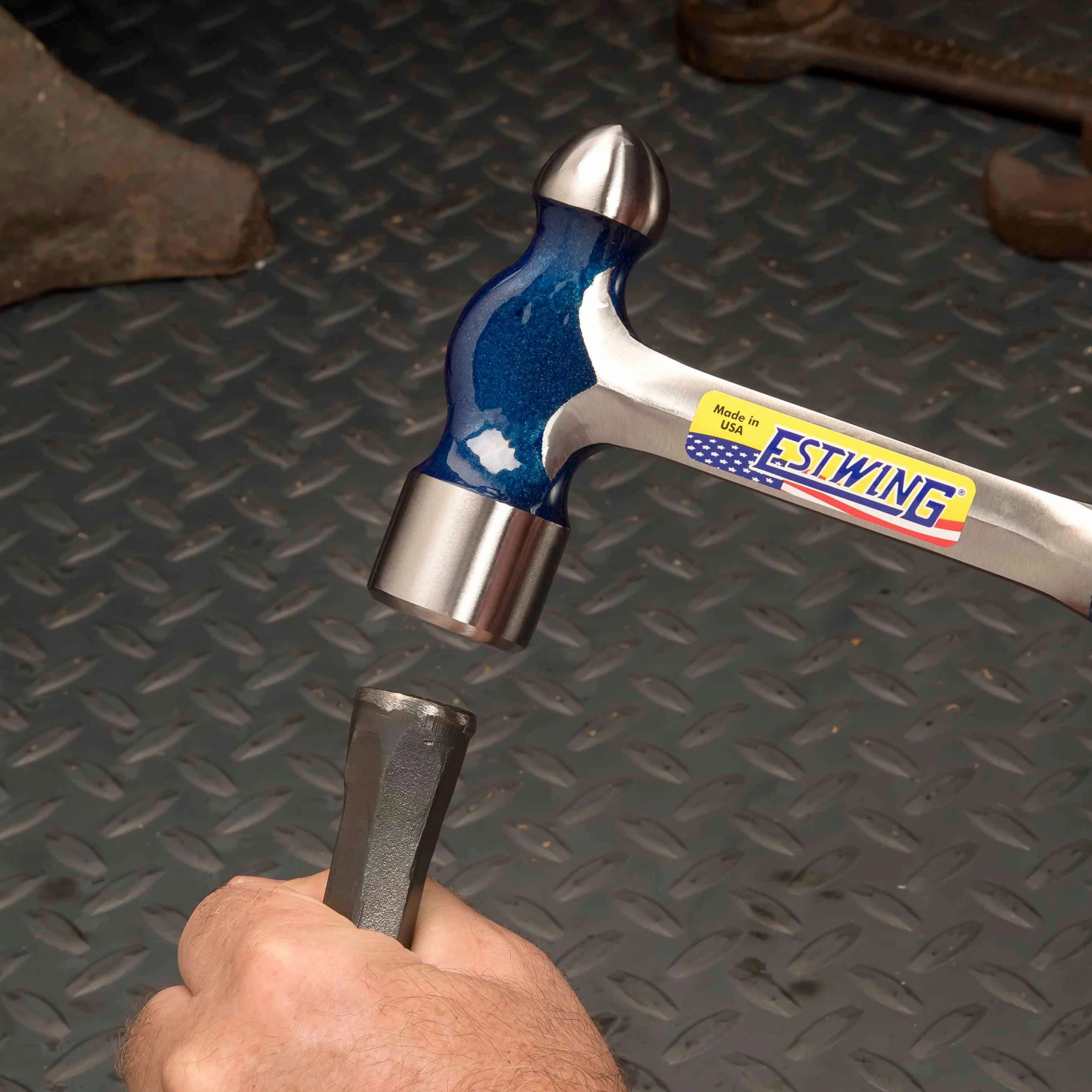 Estwing E3-12BP - Martillo de bola, mango de vinilo de nailon reductor de impacto, 1 kg