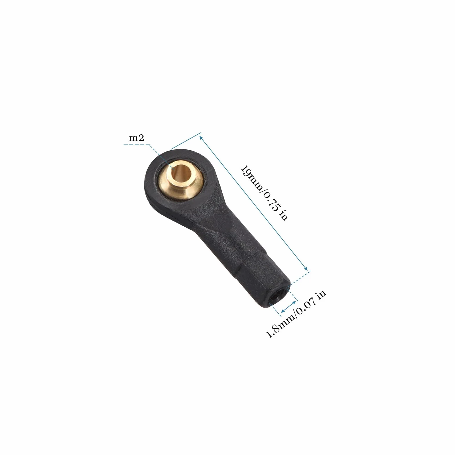 QUARKZMAN M2 2x19mm Palanca Dirección Varilla Extremo x10uds Plástico Universal RC Robot