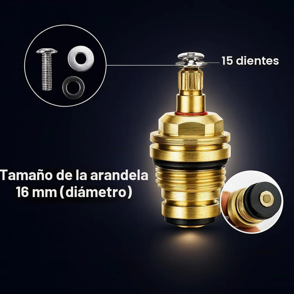 Repuesto estándar de grifo caliente y frío, cabezales superiores de, acrílico, metalizado, cromado, rojo y azul, sistema (se vende en pares)