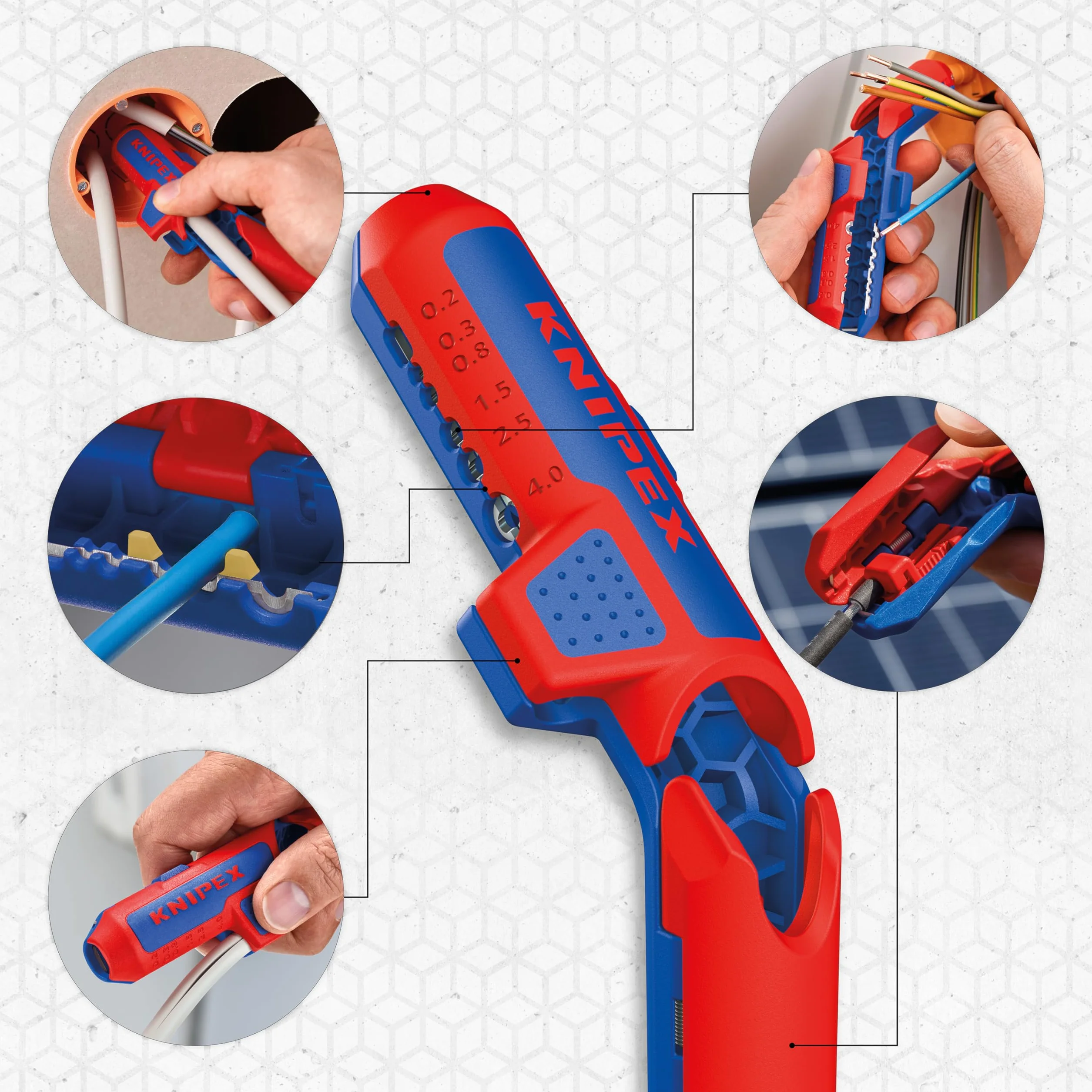 KNIPEX ErgoStrip PV pelacables para cables fotovoltaicos 135 mm, 16 95 03 SB